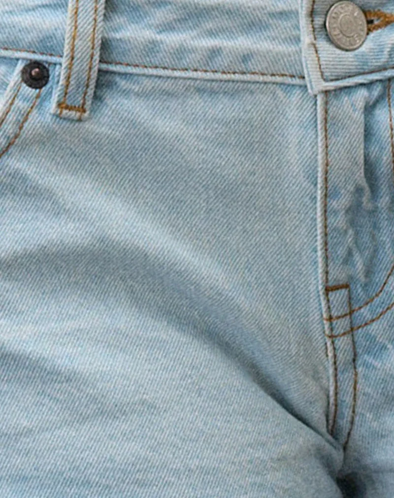 Micro-Denim-Hotpants in Sun-Bleach-Blau