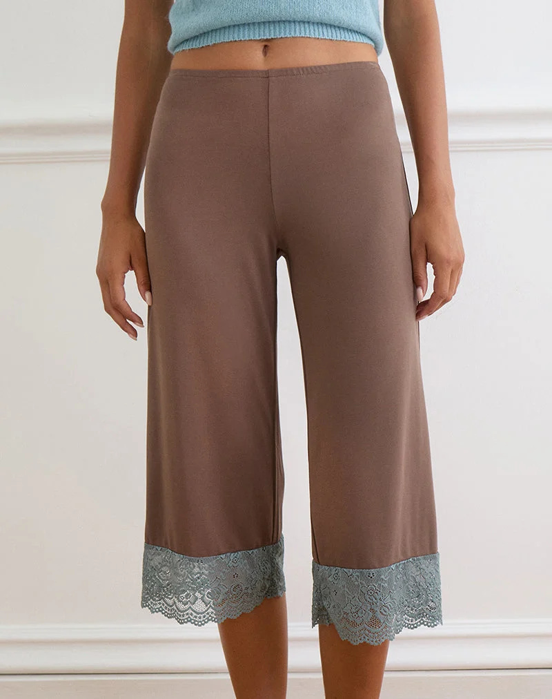 Satomi Capri aus Cupro Mink mit Spitzenbesatz
