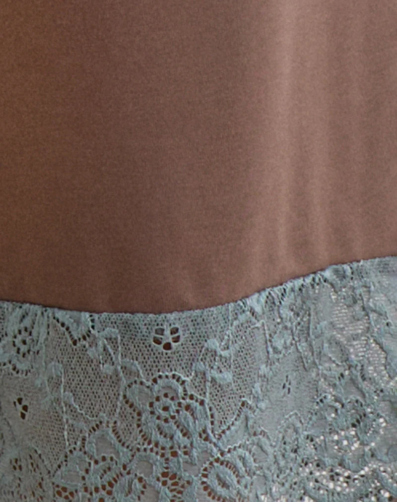Satomi Capri aus Cupro Mink mit Spitzenbesatz