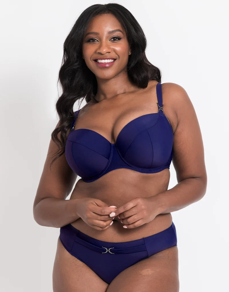 Flirtelle Verona Beach Padded Balcony Bikini Top Navy