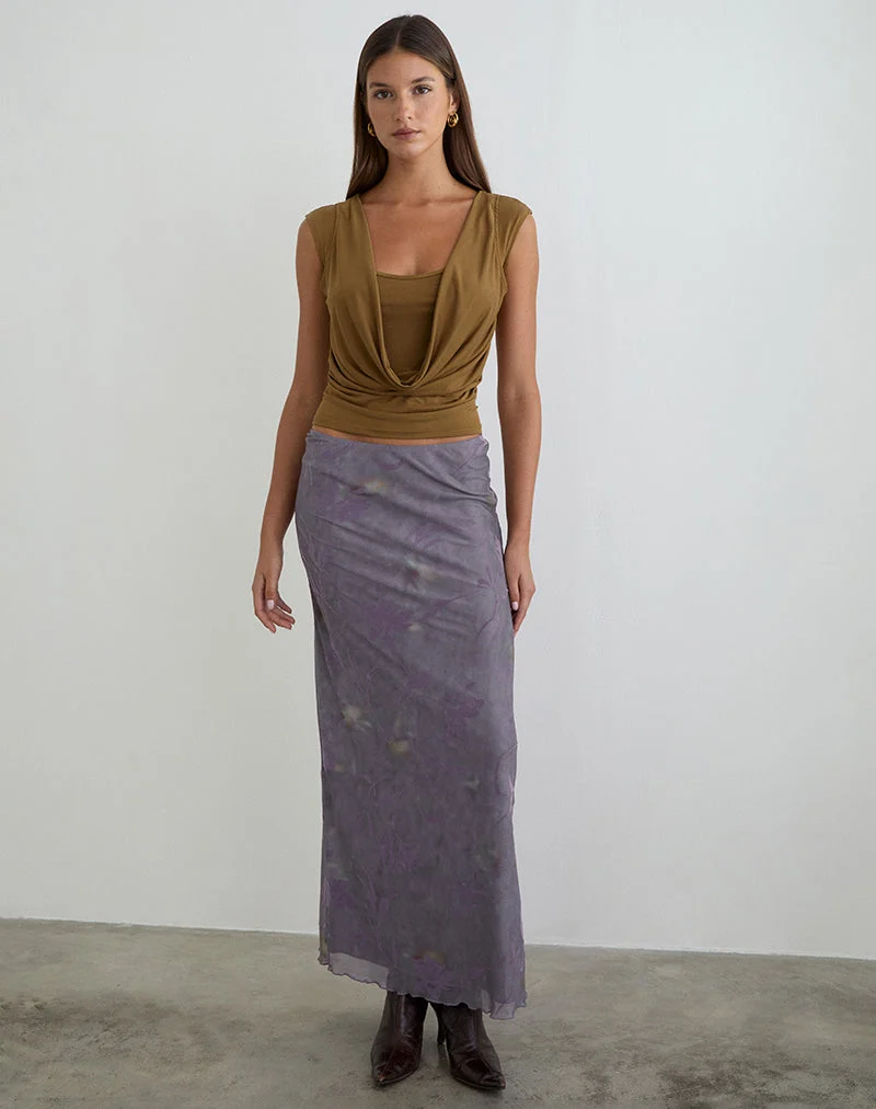Rinsha Cowl Top aus Cupro Dunkelgelb