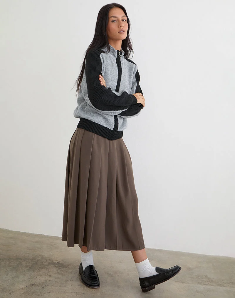 Asrar Jumper aus Strick in Grau und Schwarz