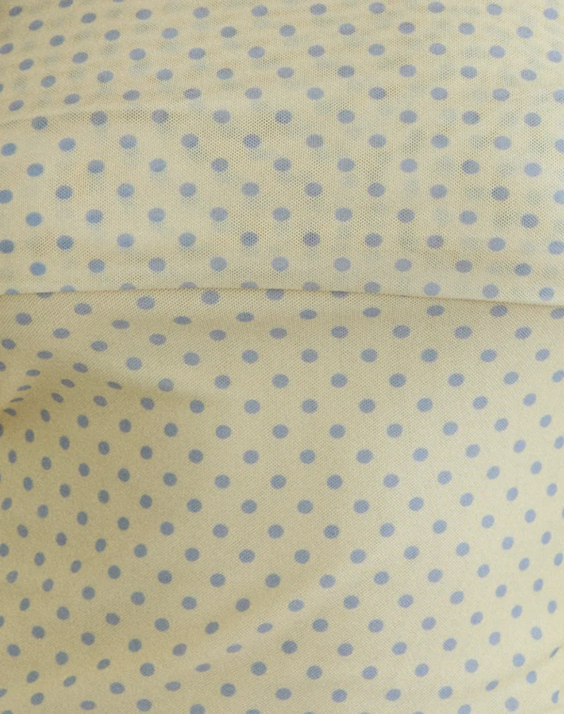 Nunik Neckholder-Top in Gelb mit kompakten grauen Punkten