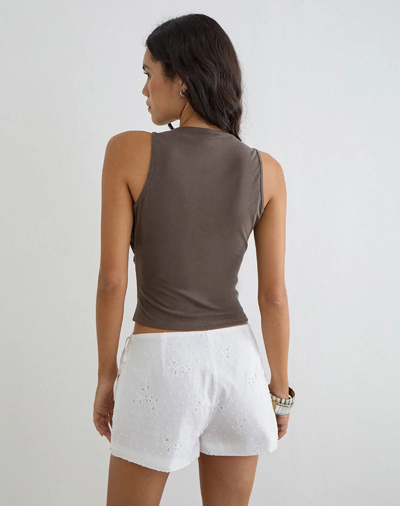 Kanara Wrap Mini-Skort in „Broderie White“