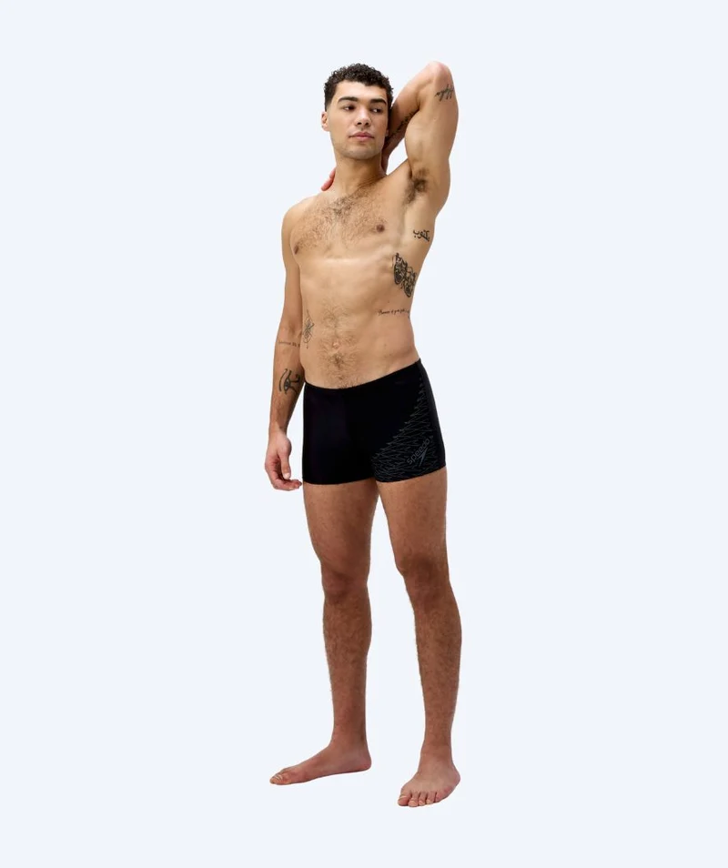 Speedo Aquashorts für Herren - Medley Logo - Schwarz/Dunkelgrau
