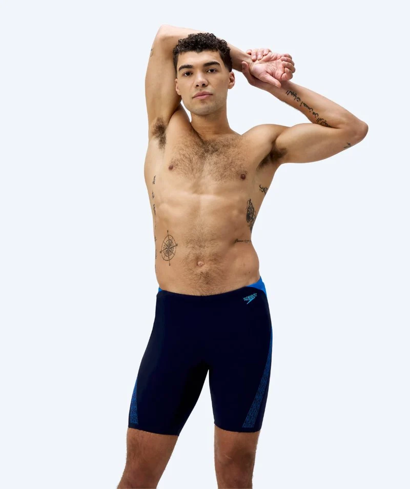 Speedo lange Badehose für Herren - Hyperboom Splice - Dunkelblau/Blau