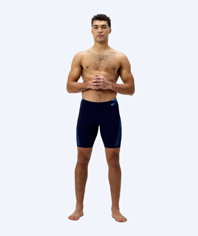 Speedo lange Badehose für Herren - Hyperboom Splice - Dunkelblau/Blau