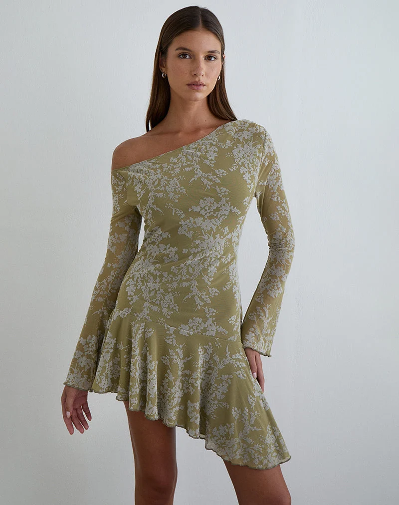 Ruhato Minikleid in Moosblüte Oliv