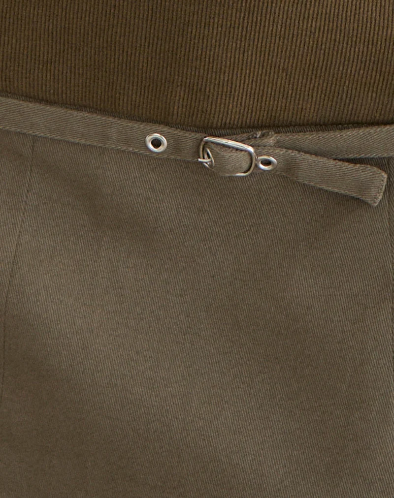 Desau Minirock aus Twill in Khaki