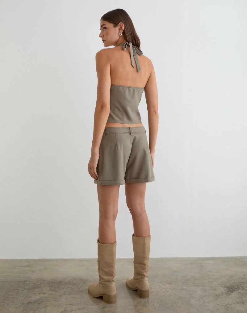 Miluta Shorts in Tailoring, Dunkelbeige