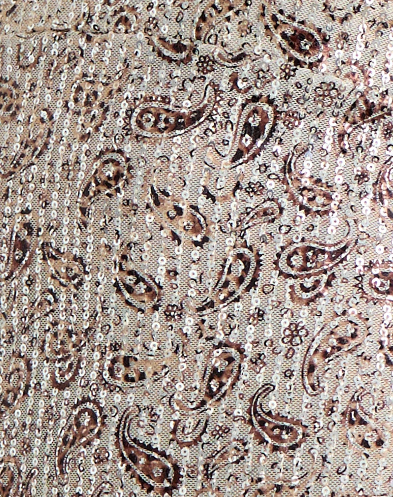 Brilia Bandeau-Top mit Paisley-Muster und goldenen Pailletten