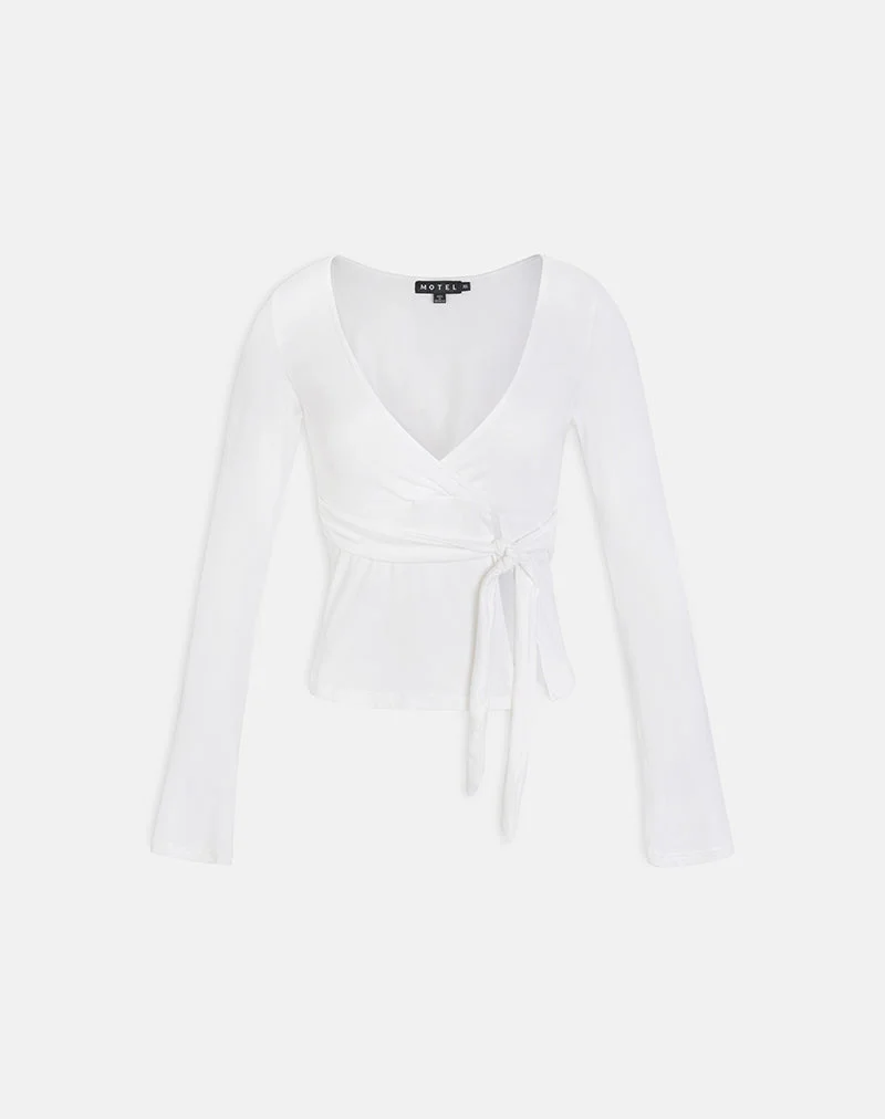 Lamae Wickeloberteil in Off-White
