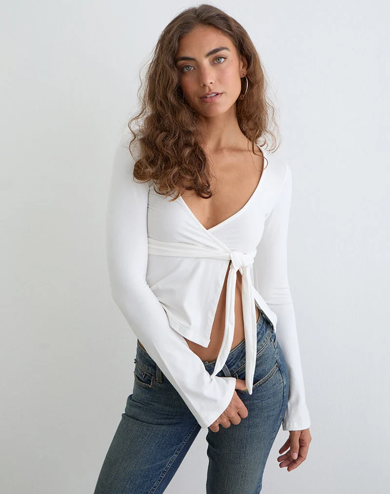 Lamae Wickeloberteil in Off-White