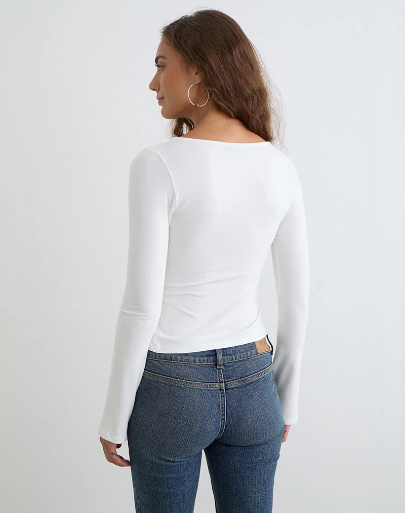 Lamae Wickeloberteil in Off-White