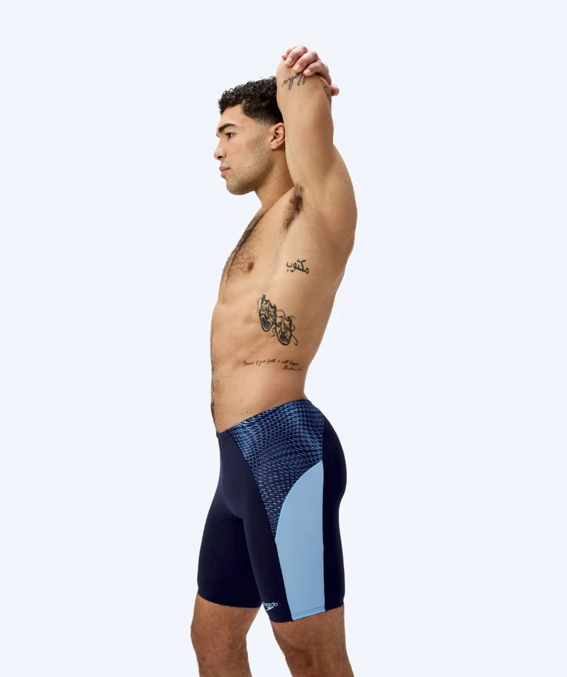 Speedo lange Badehose für Herren - Endurance Max Splice - Dunkelblau/Hellblau