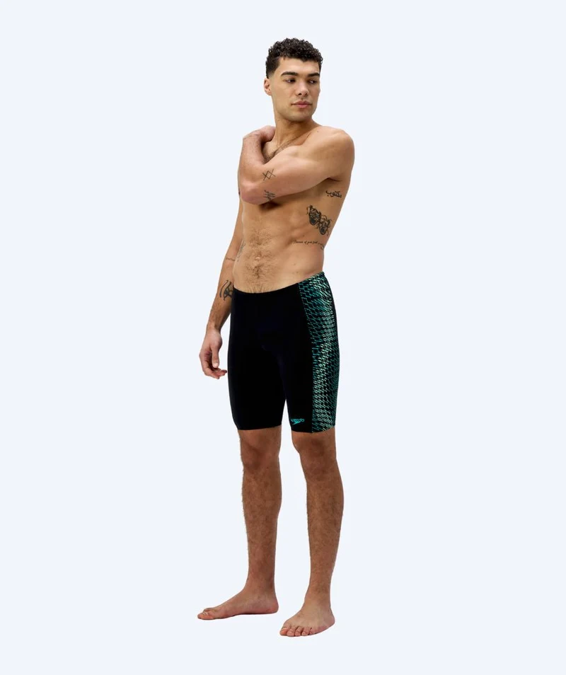 Speedo lange Badehose für Herren - Endurance Max Tech Pannel - Schwarz/Grün