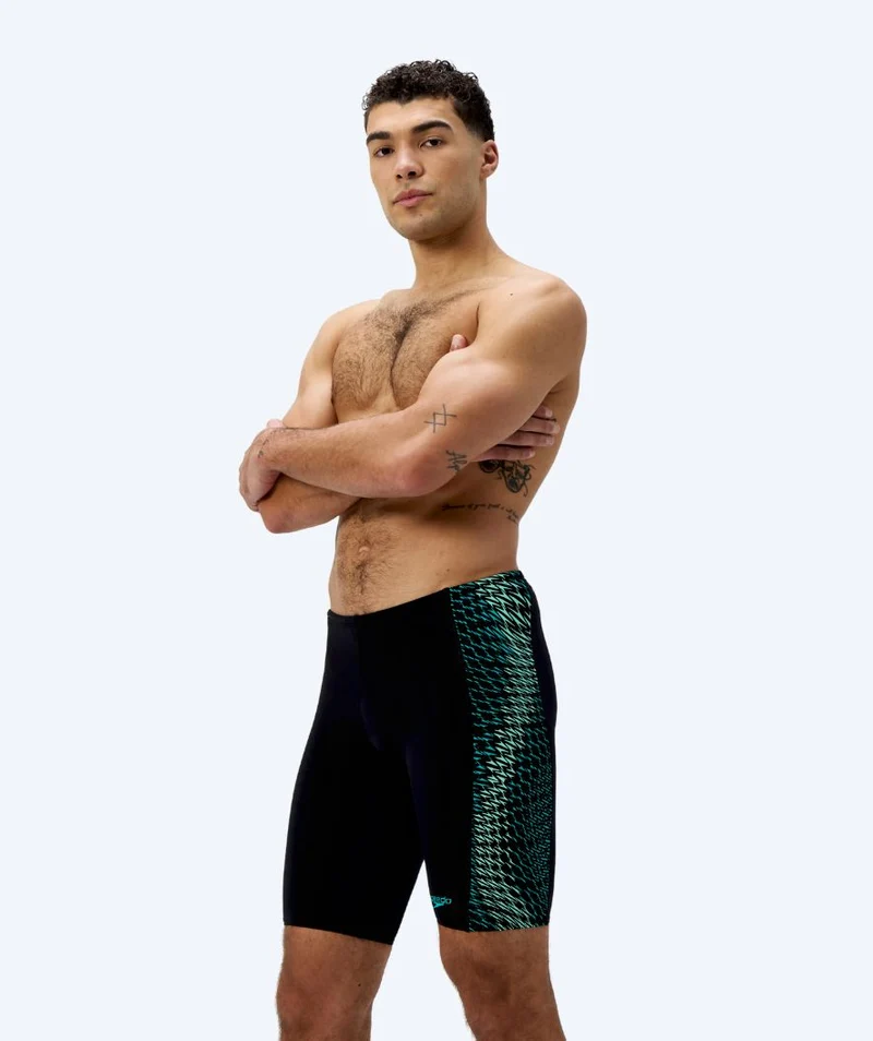 Speedo lange Badehose für Herren - Endurance Max Tech Pannel - Schwarz/Grün