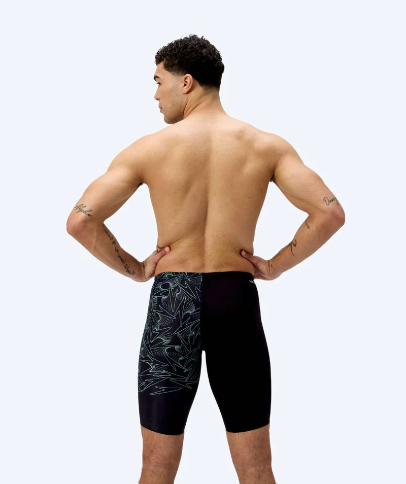 Speedo lange Badehose für Herren - Hyperboom V-Cut - Schwarz/Grün