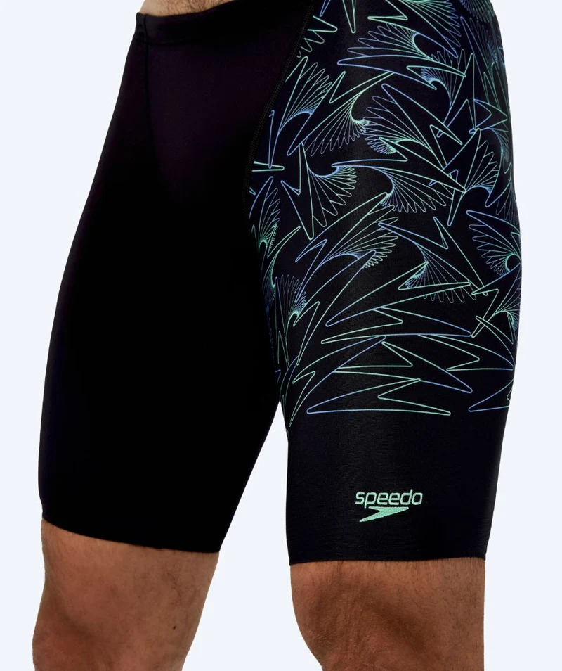 Speedo lange Badehose für Herren - Hyperboom V-Cut - Schwarz/Grün