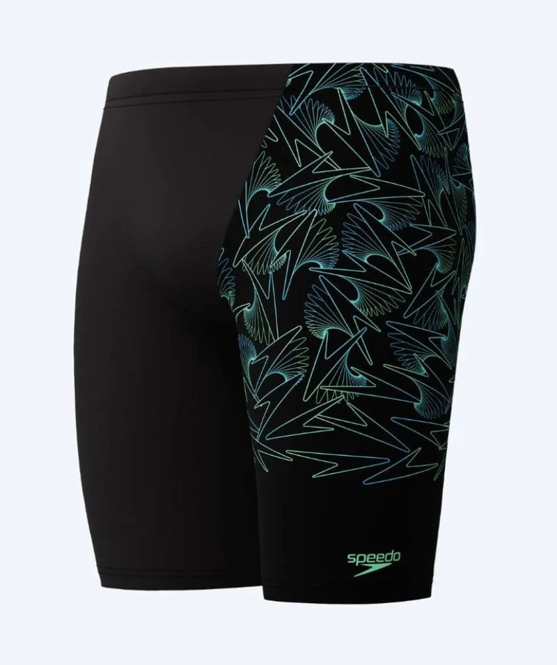 Speedo lange Badehose für Herren - Hyperboom V-Cut - Schwarz/Grün