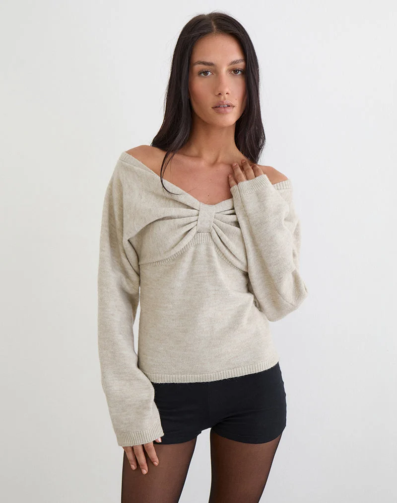 Sikuna Bow Jumper in Hafer