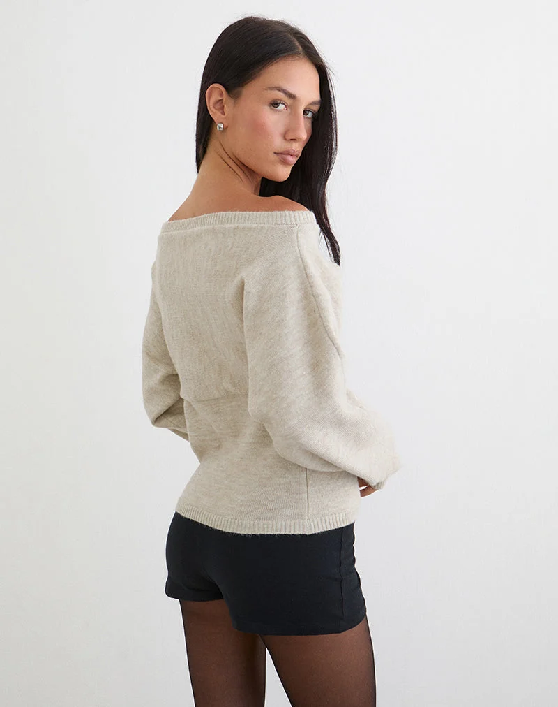 Sikuna Bow Jumper in Hafer