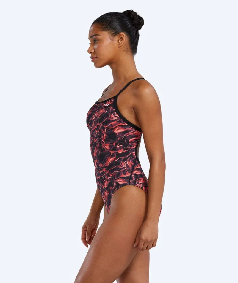 TYR Badeanzug für Damen - Durafast Energia Diamondfit - Rot/Schwarz