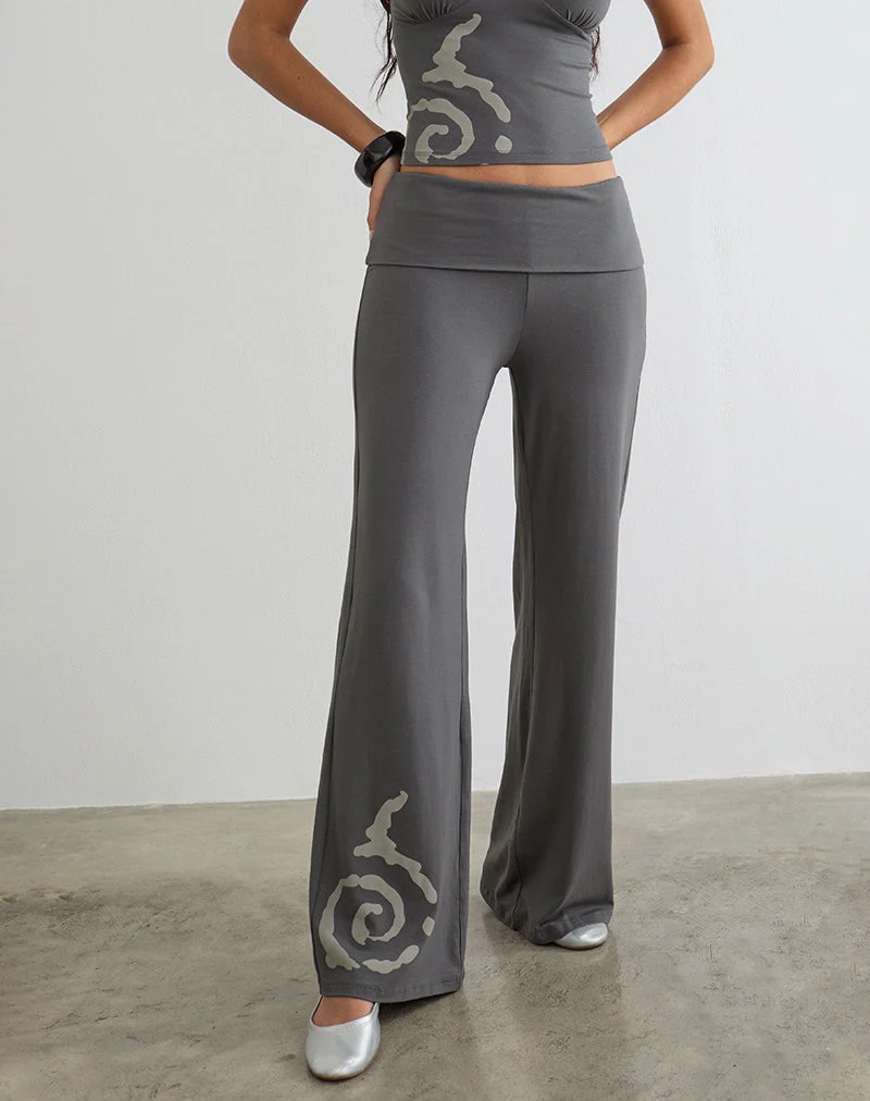 Coreta-Hose mit Umschlag in Spiral-Anthrazit