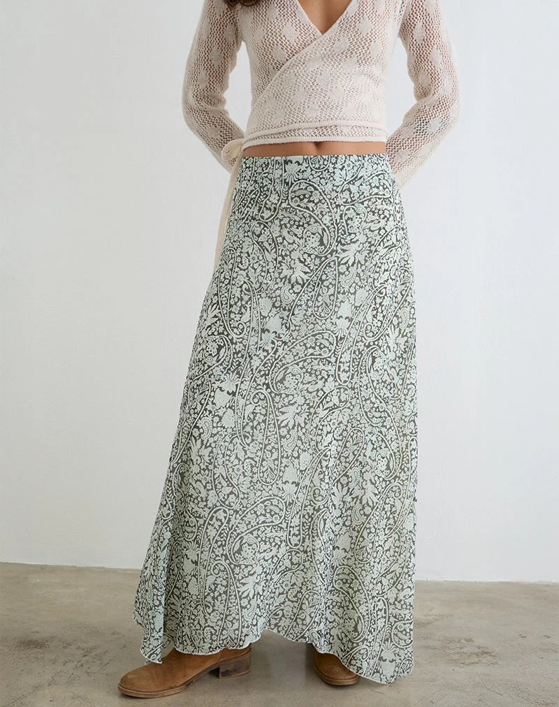 Rumela Maxi-Rock „Bloom Paisley“ in Hellblau