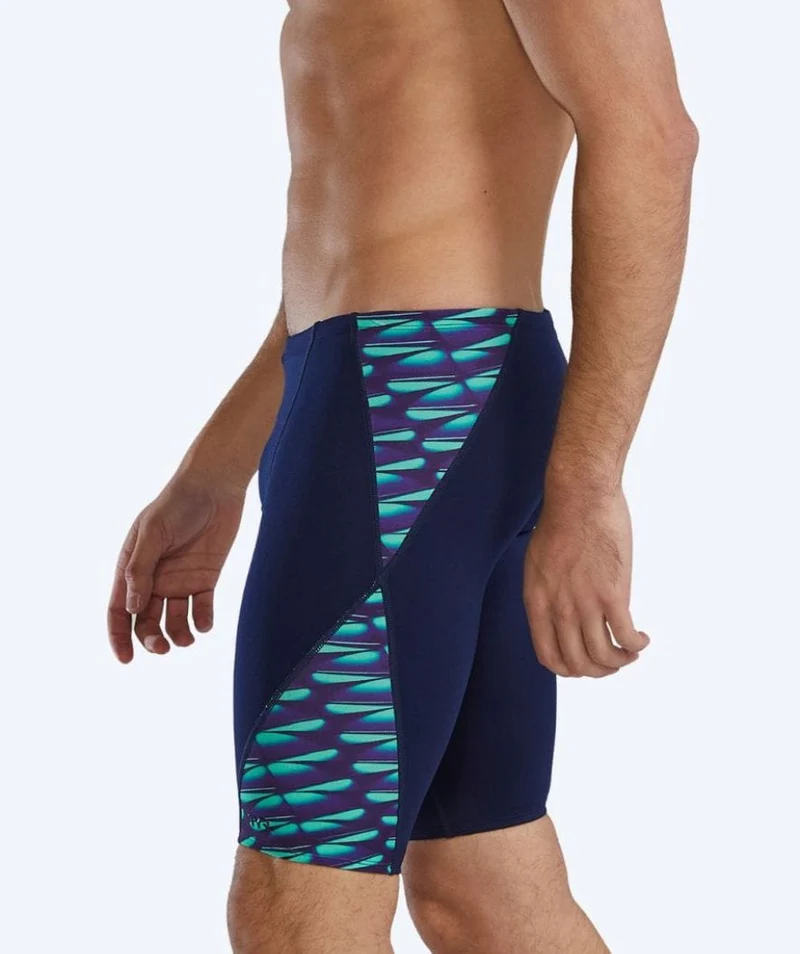 TYR lange Badehose für Herren - Evolved Blade Splice - Dunkelblau/Grün