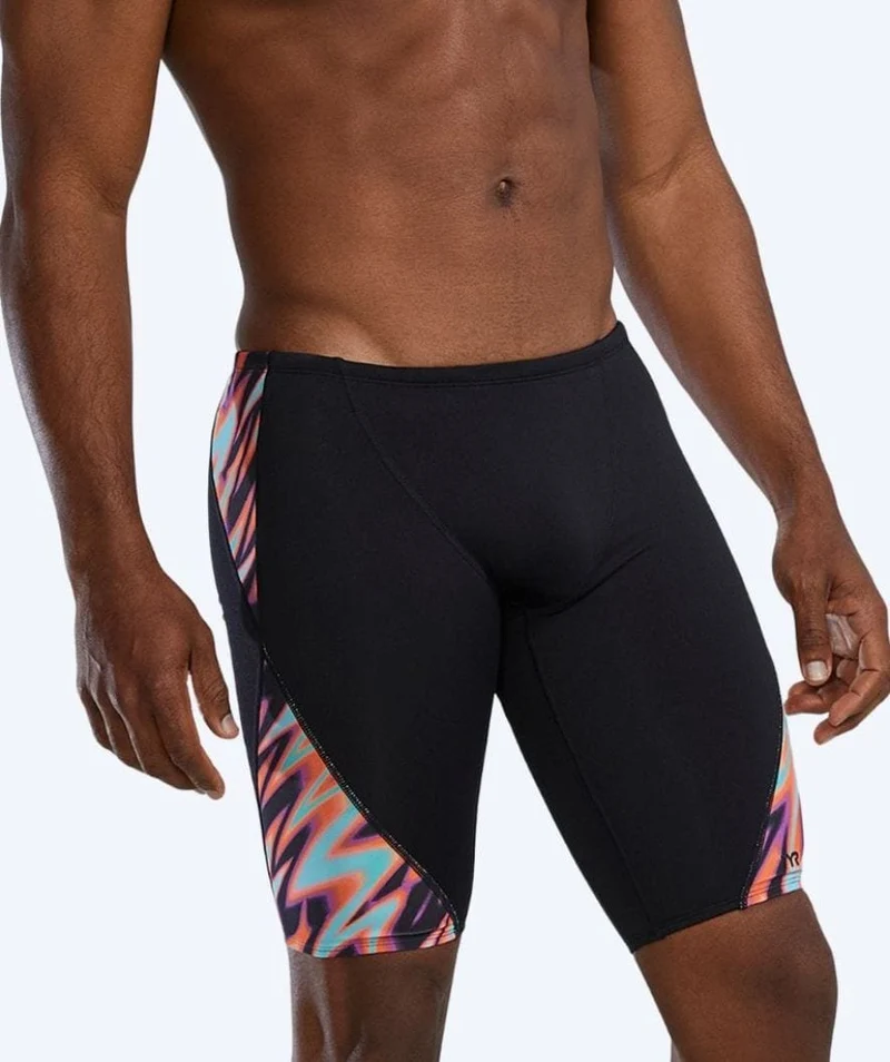 TYR lange Badehose für Herren - Evolved Blade Splice - Schwarz/Orange