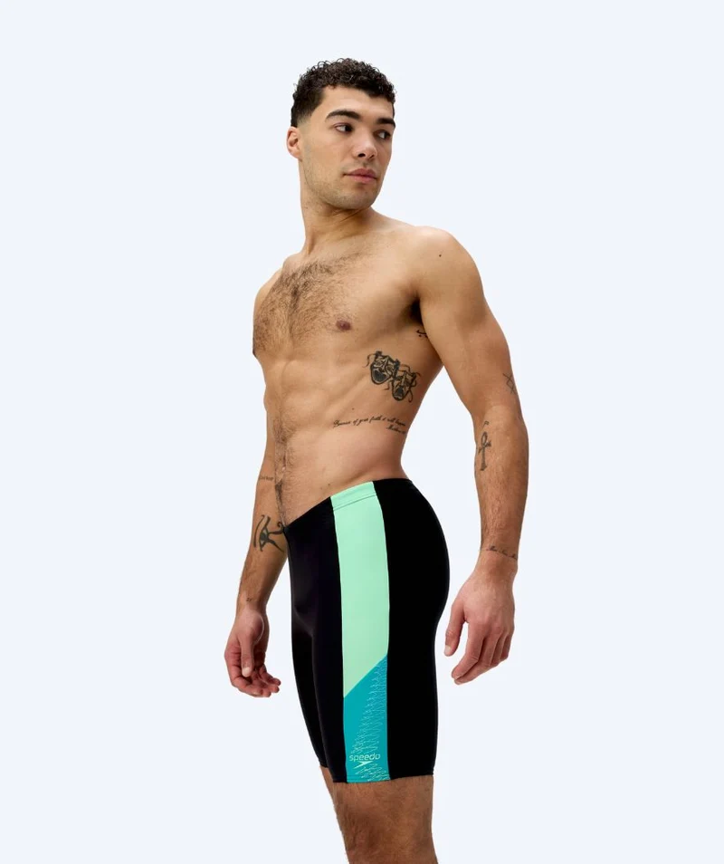 Speedo lange Badehose für Herren - Dive - Schwarz/Grün