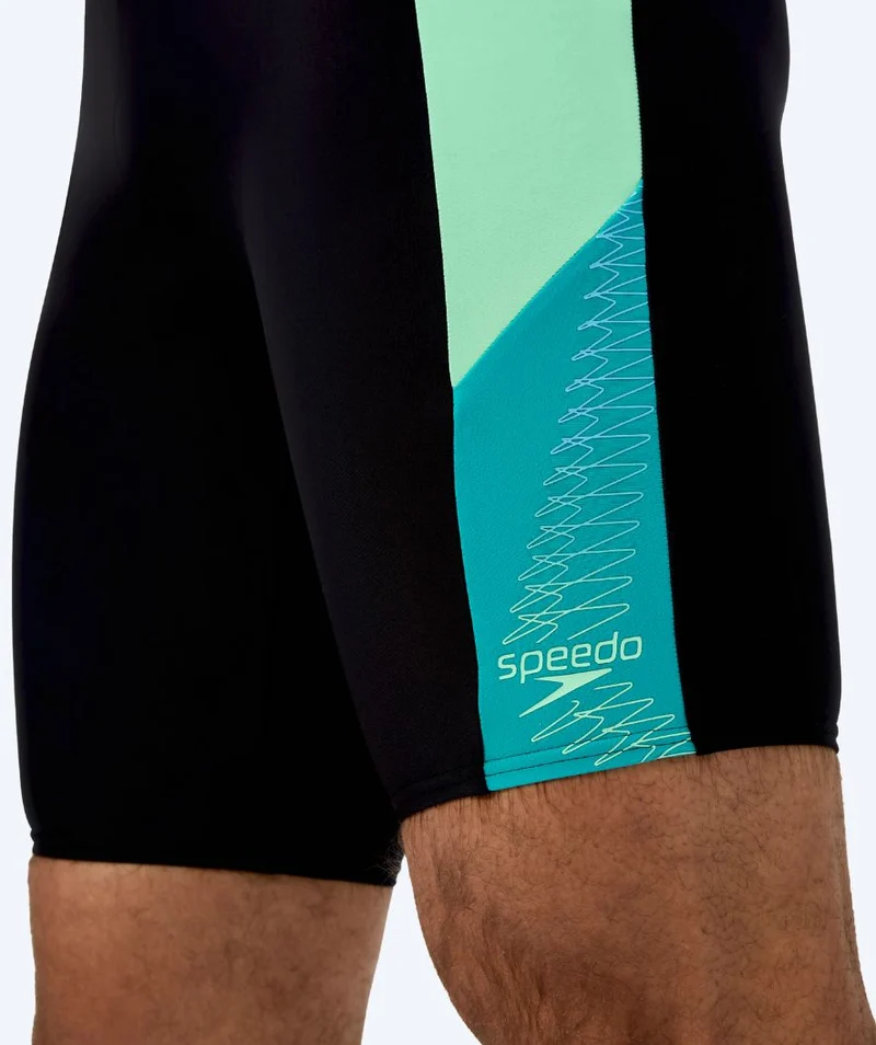 Speedo lange Badehose für Herren - Dive - Schwarz/Grün