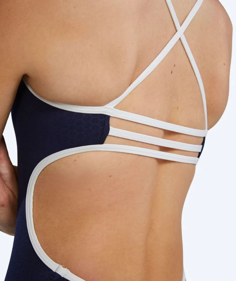 TYR Badeanzug für Damen - Durafast Elite Trinityfit Hexa - Dunkelblau/Weiß