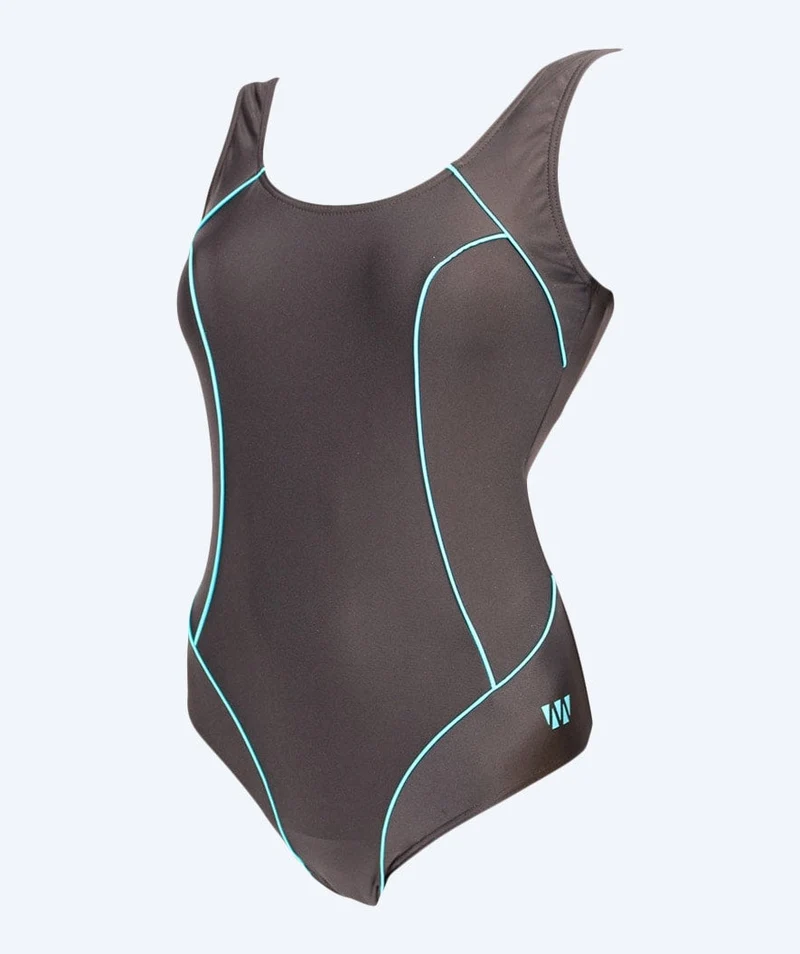 Mirou Badeanzug für Damen in Plus Size - Classic 241s - Schwarz/Hellblau