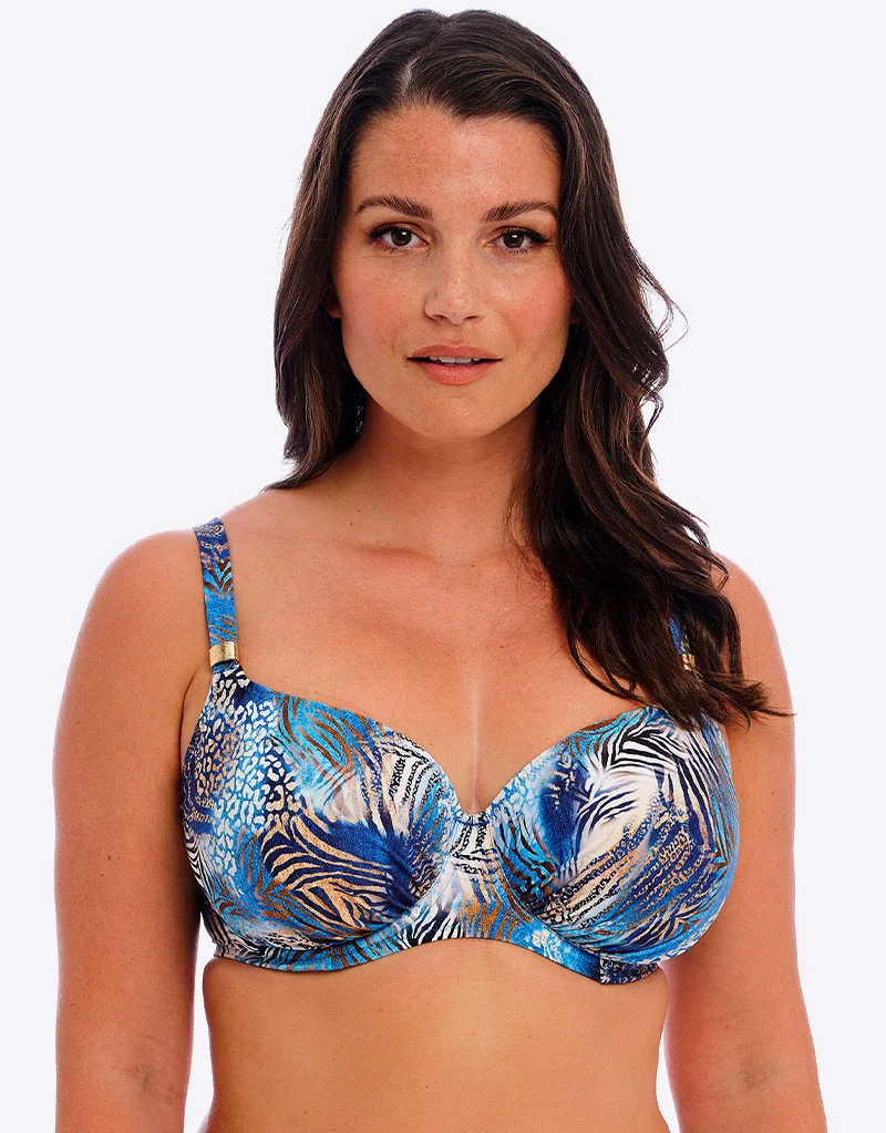 Fantasie Seraya Sands Full Cup Bikini Top Denim Blue Print