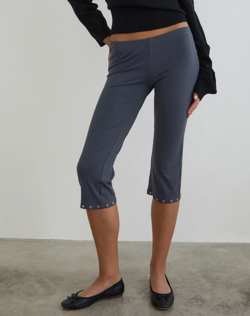 Kyogai Capri-Hose aus Jersey Ocean Storm mit Ösen