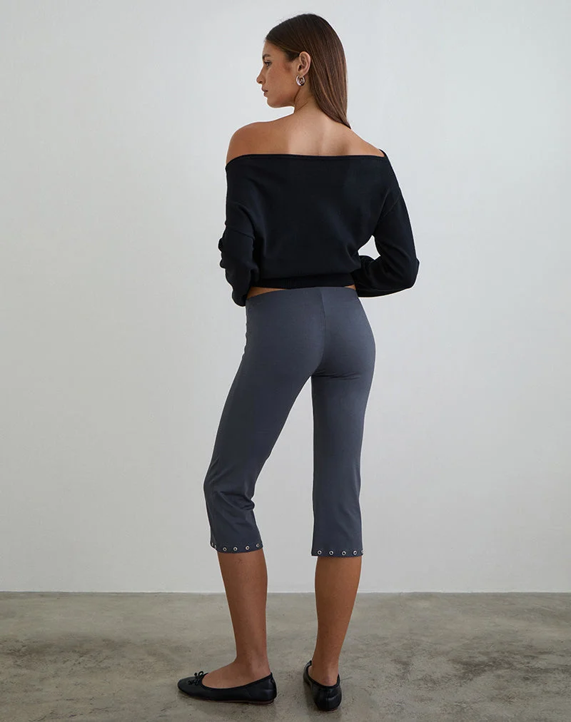 Kyogai Capri-Hose aus Jersey Ocean Storm mit Ösen