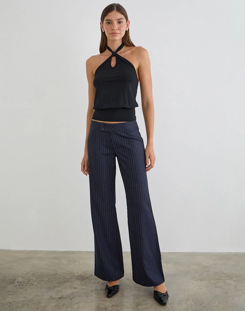 Giunea Knot Halterneck Top in Schwarz