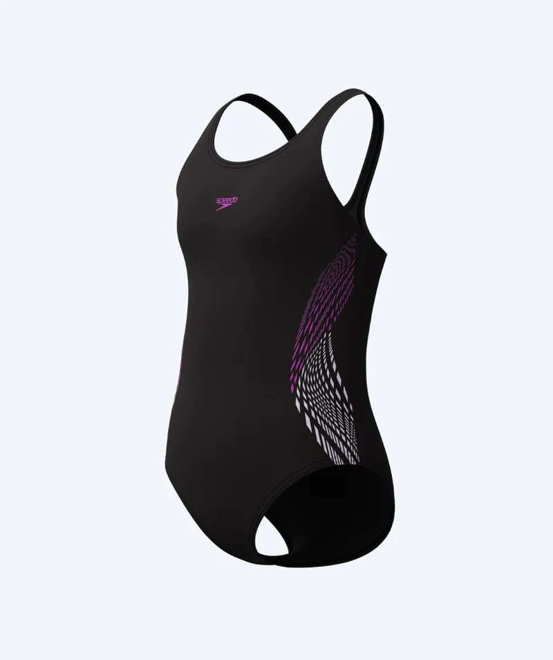 Speedo Badeanzug für Mädchen - Placement Muscleback - Schwarz/Rosa