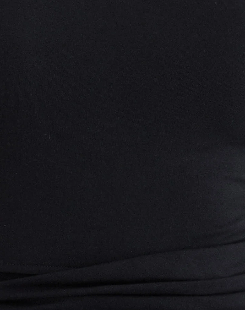Tanzy Tie Top aus Jersey, schwarz