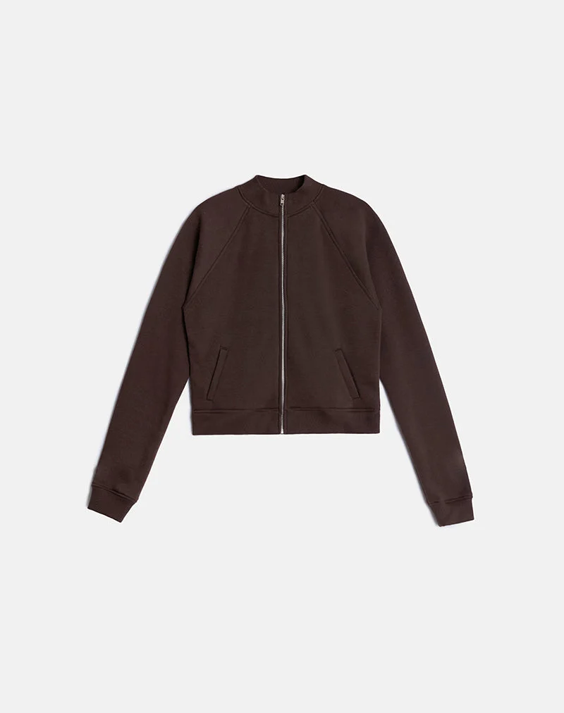 Tamayo Zip Rollkragenpullover in Bitterschokolade