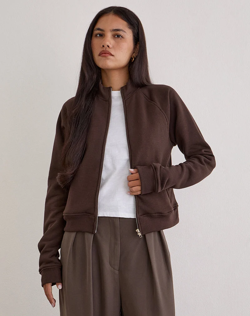 Tamayo Zip Rollkragenpullover in Bitterschokolade