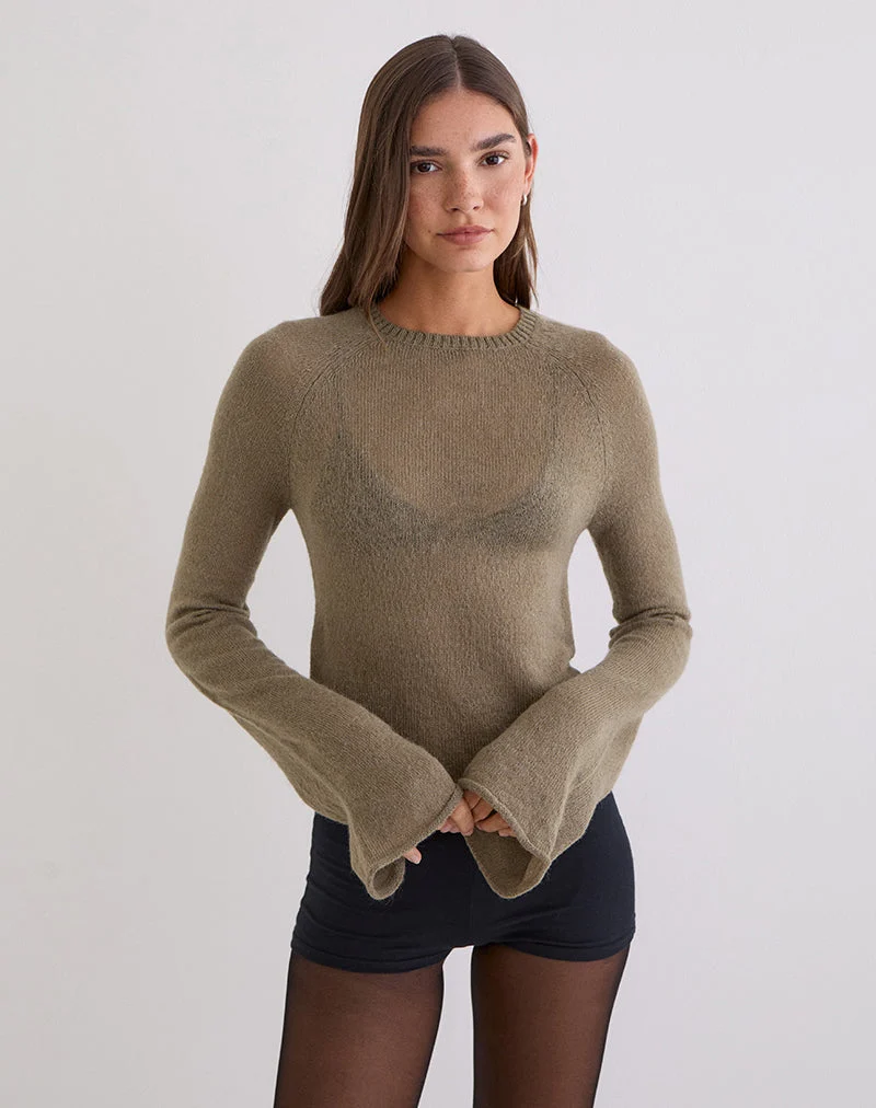 Kaleo Rollkragenpullover aus Strick in Khaki