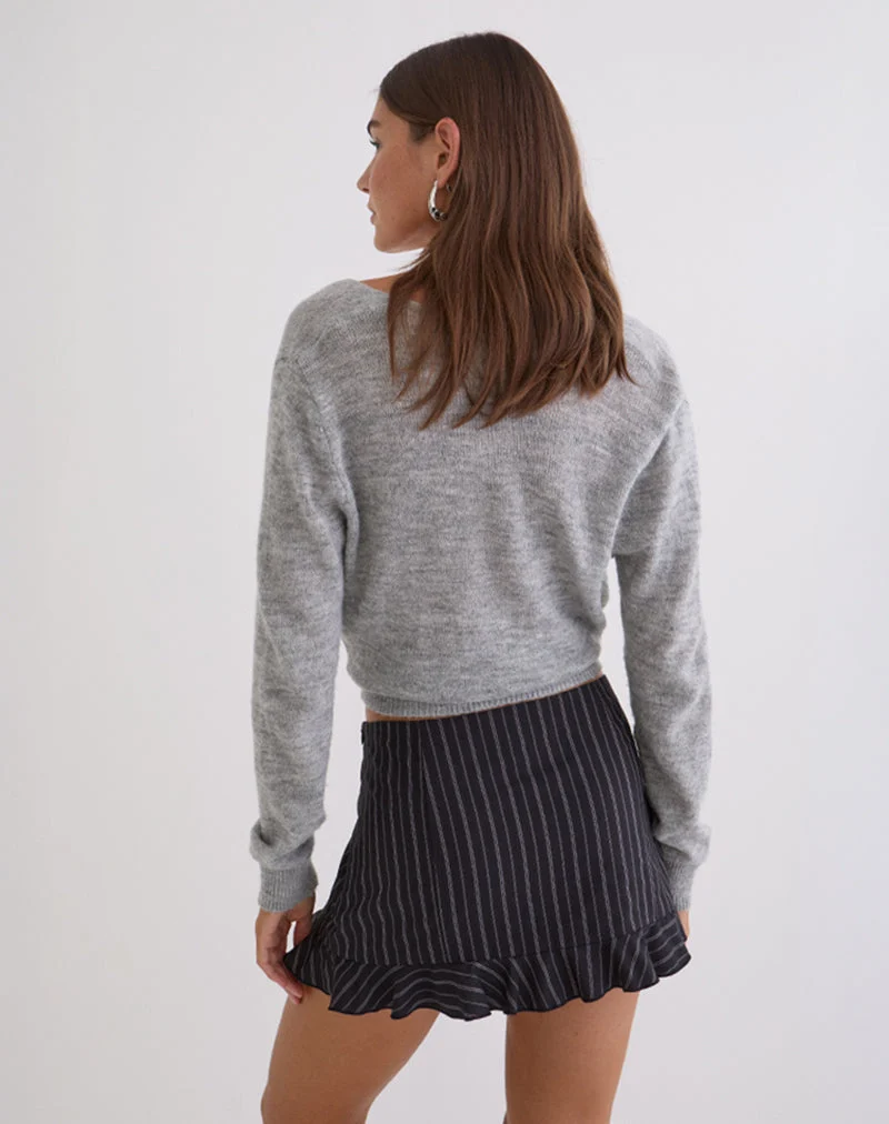 Kalika Minirock in Tailoring Stripe Schwarz