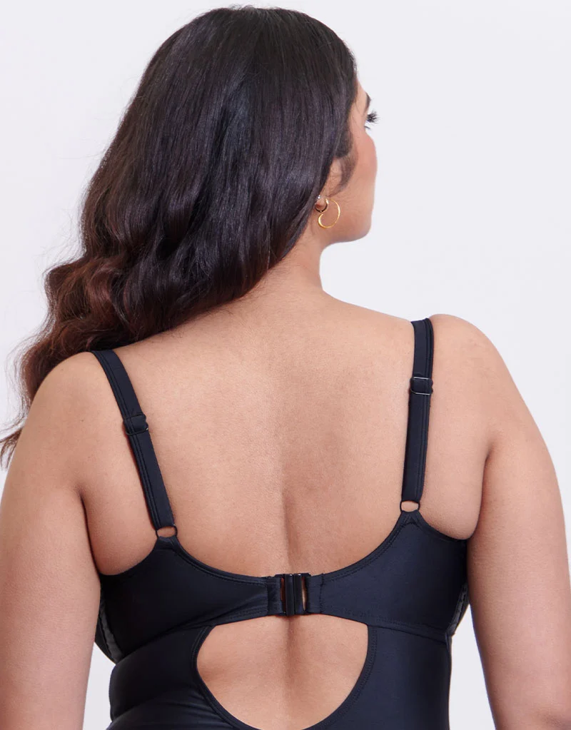 Flirtelle Maya Bay Balcony Swimsuit Black