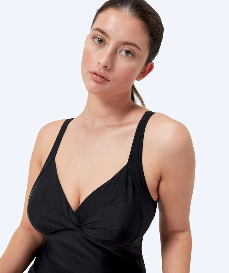 Speedo Badeanzug mit Einlagen für Damen - Shaping Cross Knot - Schwarz