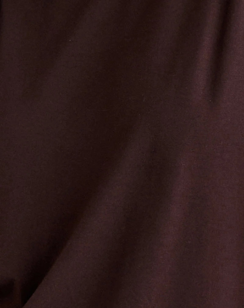 Sybe Langärmeliges Minikleid in Bitterschokolade