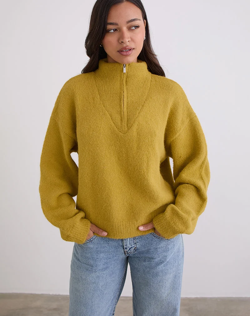 Atine Pullover in Ocker-Senf