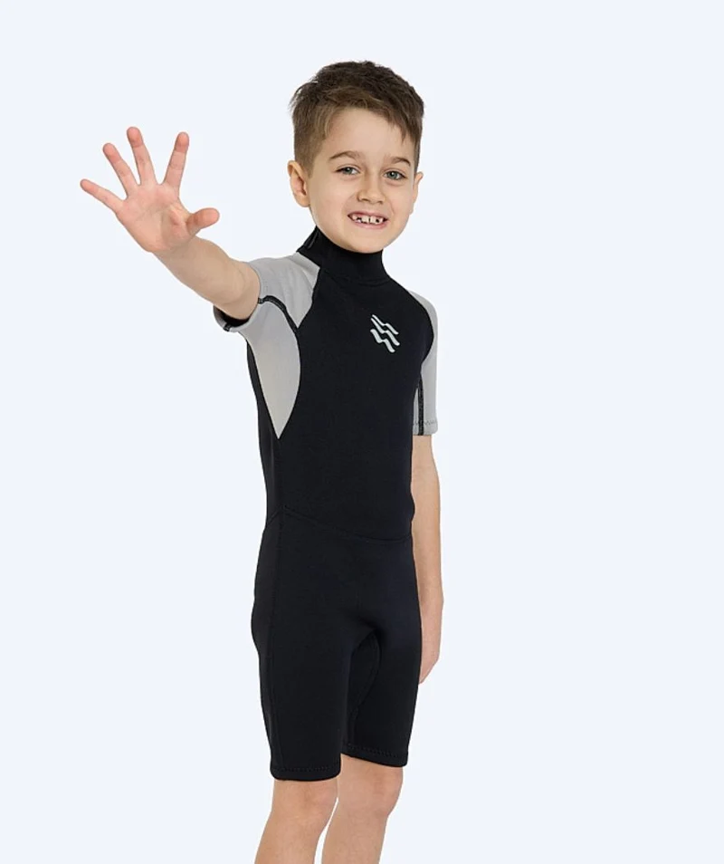 Watery Neoprenanzug für Kinder - Kurzarm Duncan (3mm) - Schwarz